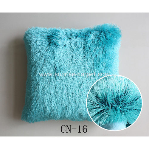 Polyester Shaggy Cushion With Design